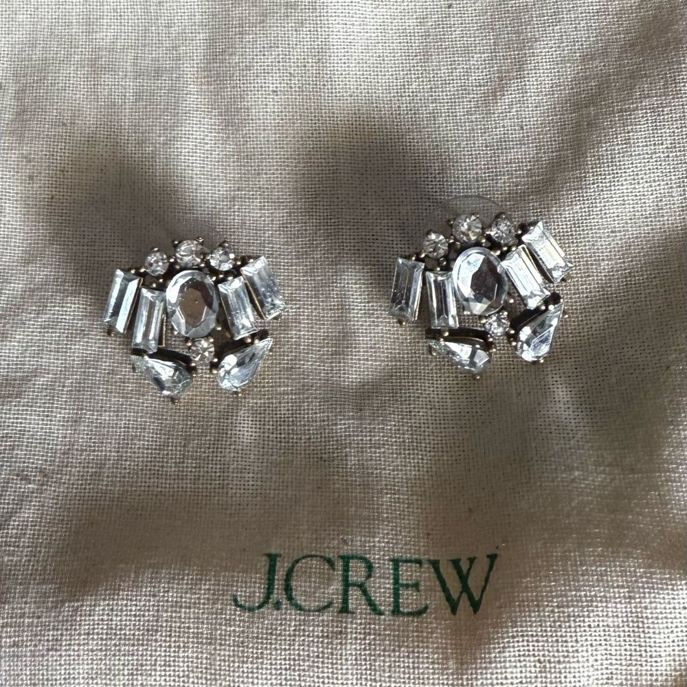 J. Crew Silver Crystal Earrings